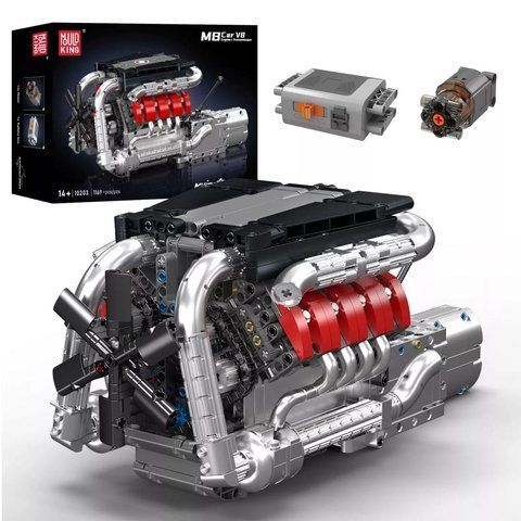 1169 деталей | Двигун V8 Mercedes-Benz з коробкою передач | Mould King 10203 | Cумісний з LEGO | Лего Мерседес 10203 фото
