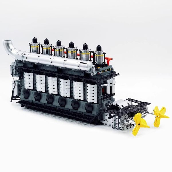 3236 деталей | Двигун вантажівки Scania та коробка передач | Mould King 10200 | Cумісний з LEGO | Лего Танк V8 Tank Engine 10200 фото