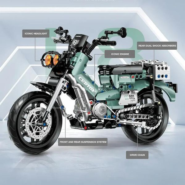 Конструктор Technic мотоцикл BENTIAN HONDA CROSS CUB. 628 дет., сумісний з лего. Lego Технік мото Хонда Крос Куб 60527 фото
