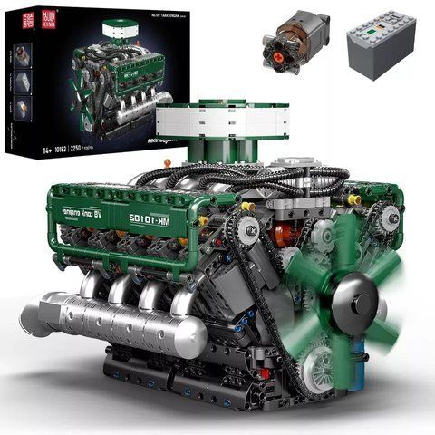 УЦІНКА | 2250 деталей | V8 Танковий Двигун | Mould King 10182 | Cумісний з LEGO | Лего Танк V8 Tank Engine 10182 фото