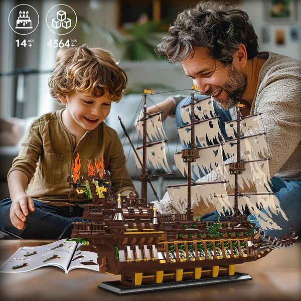 4364 деталі | Корабель Летючий Голландець | Mould King 13197 | Cумісний з LEGO | Лего Корабель The Flying Dutchman 13197 фото