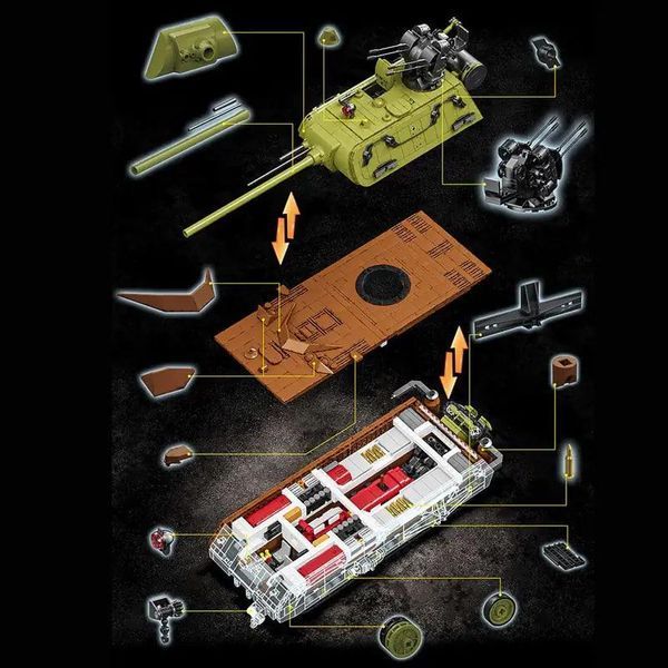 3339 деталей | PANZER VIII MAUS | Конструктор Technic | Сумісний з Lego | M98002 | Лего Технік Суперважкий танк Панцер M98002 фото