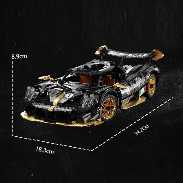 1218 деталей | На Радіокеруванні | Pagani Zonda R | Конструктор Technic | Сумісний з Lego | LERU T2505 | Лего Техні Пагані Зонда Р T2505 RC фото