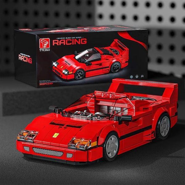 Конструктор Ferrari F40, 337 деталей, з вітриною, спорткар автомобіль Ферарі Tyc фото