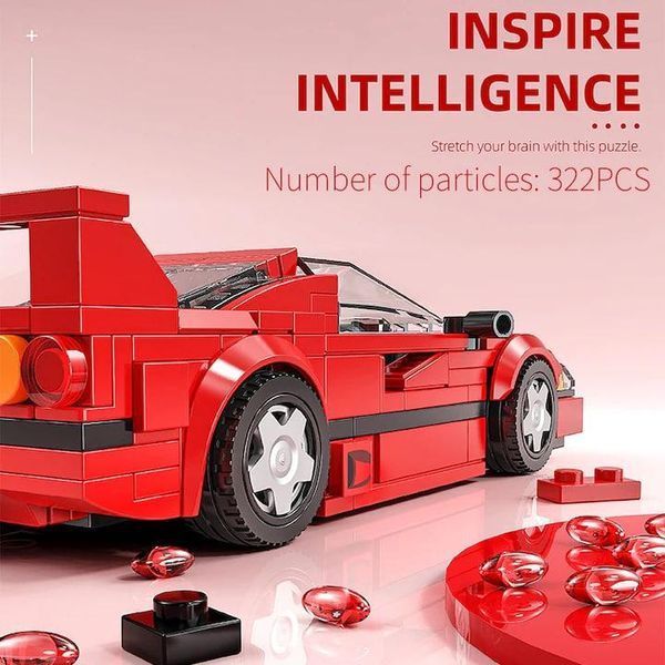 Конструктор Ferrari F40, 337 деталей, з вітриною, спорткар автомобіль Ферарі Tyc фото