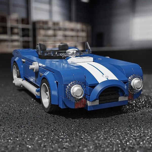 339 деталей | з вітриною від пилу | Shelby Cobra 427 Кабріолет | Cумісний з LEGO Speed | ретро автомобіль | Лего Tyc фото