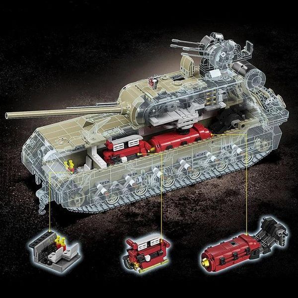 3339 деталей | PANZER VIII MAUS | Конструктор Technic | Сумісний з Lego | M98001 | Лего Технік Суперважкий танк Панцер M98001- фото
