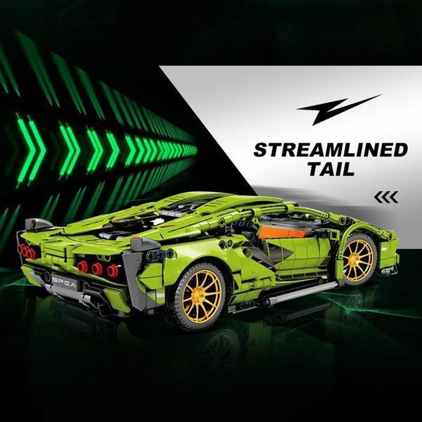 Конструктор Technic Lamborghini Si&aacute;n Green FKP 37 1314 деталей, сумісний з лего, Технік Спорткар Lego 128 фото