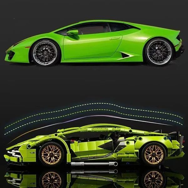 Конструктор Technic Lamborghini Si&aacute;n Green FKP 37 1314 деталей, сумісний з лего, Технік Спорткар Lego 128 фото