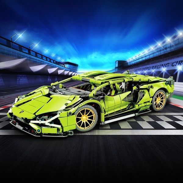 Конструктор Technic Lamborghini Si&aacute;n Green FKP 37 1314 деталей, сумісний з лего, Технік Спорткар Lego 128 фото