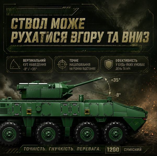 1671 деталей | Бойова машина піхоти ZBL-19 | Конструктор Technic | 12GO | Сумісний з Lego | Лего Технік БМП 12GO 96008 Static фото