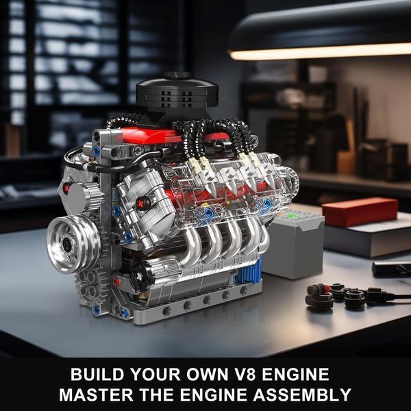 Конструктор Mould King 10171 &ndash; Двигун Chevy LSX454 V8 із Моторизацією, 487 дет., сумісний із лего, у коробці Lego 10171 no box фото