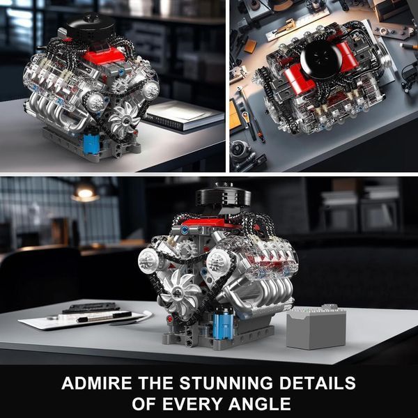 Конструктор Mould King 10171 &ndash; Двигун Chevy LSX454 V8 із Моторизацією, 487 дет., сумісний із лего, у коробці Lego 10171 no box фото