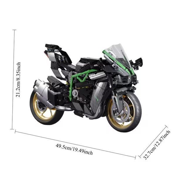 1984 деталей | Kawasaki Ninja H2R | Конструктор Technic | LERU T2508 | Сумісний з лего | Lego Кавасакі Ніндзя T2508 фото