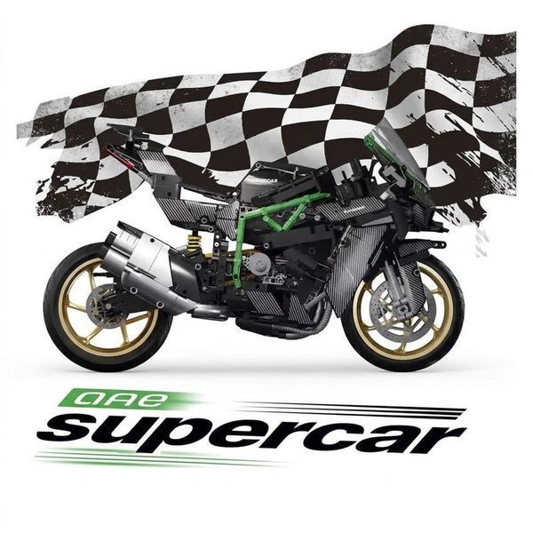 1984 деталей | Kawasaki Ninja H2R | Конструктор Technic | LERU T2508 | Сумісний з лего | Lego Кавасакі Ніндзя T2508 фото