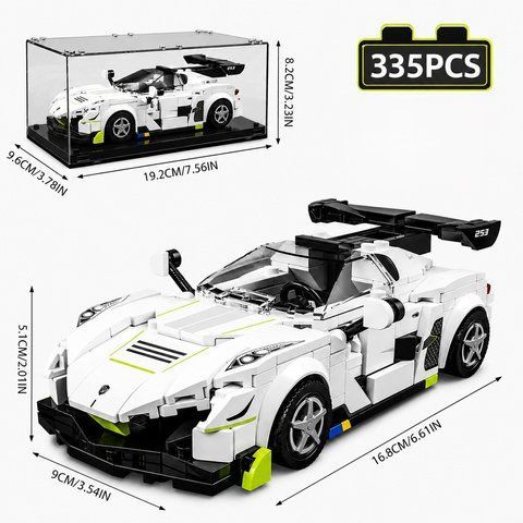 335 деталей | з вітриною від пилу | Lamborghini Essenza | Cумісний з LEGO Speed | суперкар автомобіль | Лего T1080 фото