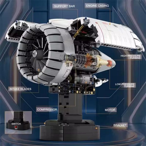 1813 деталей | Авіаційний двигун | Reobrix 33019 | Конструктор Technic | Cумісний з LEGO | Лего Технік RR33019 фото